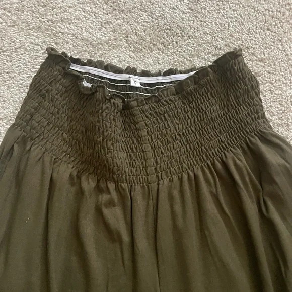 Amazon Women's Wide Leg Palazzo Pants - Olive Green - Picture 2 of 4